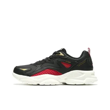 XTEP Chunky Sneakers Men Low Top Black Red