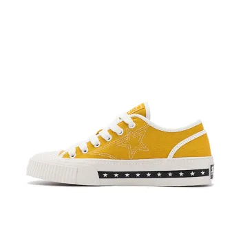 STARTER Stars Shoes Lace Up Non slip Lightweight Low Top Canvas Shoes Unisex Yellow