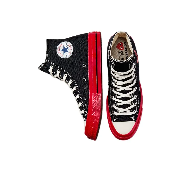 Converse Chuck Taylor All Star 70 Hi Comme Des Garcons Play Black Red Midsole-3