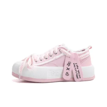 Jifffly Abrasion Resistant Breathable Height Increasing Low Top Canvas Shoes Women's Pink