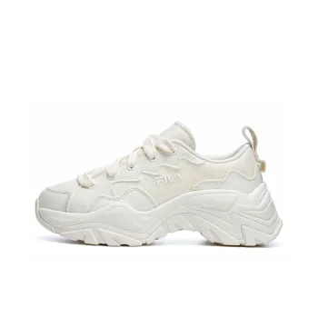 FILA Canvas Anti Slip And Wear Resistant Breathable Low Top Canvas Shoes Women's Milk White