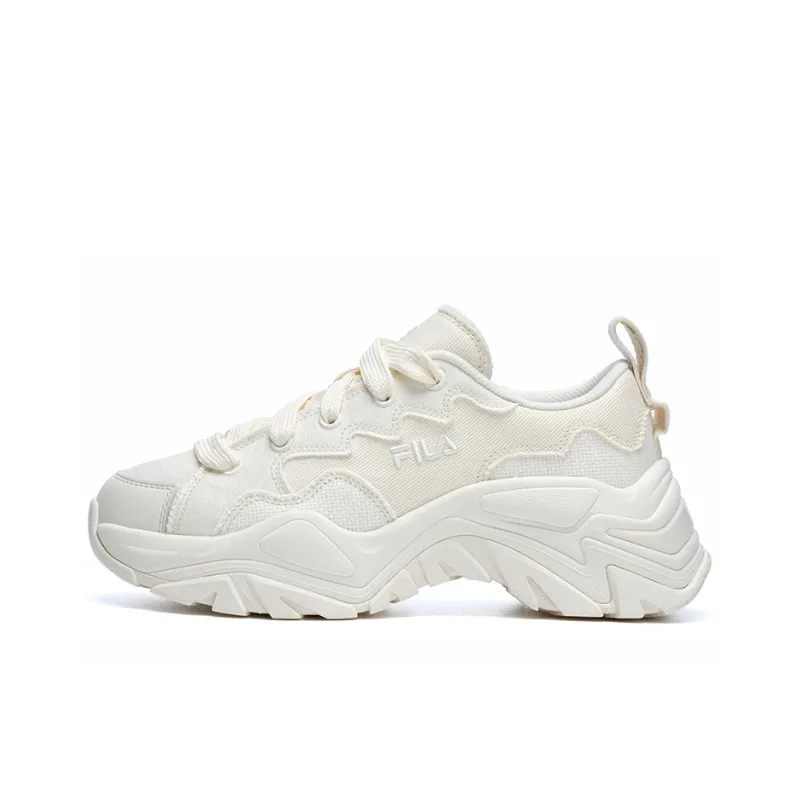 FILA Canvas Anti Slip And Wear Resistant Breathable Low Top Canvas Shoes Women's Milk White-0