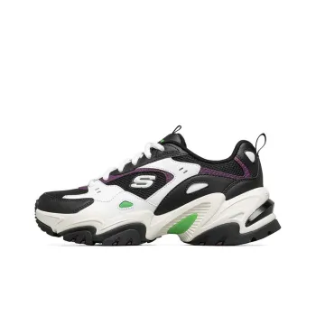 Skechers Stamina V2 Chunky Sneakers Women's Low Top Black/White/Lemon