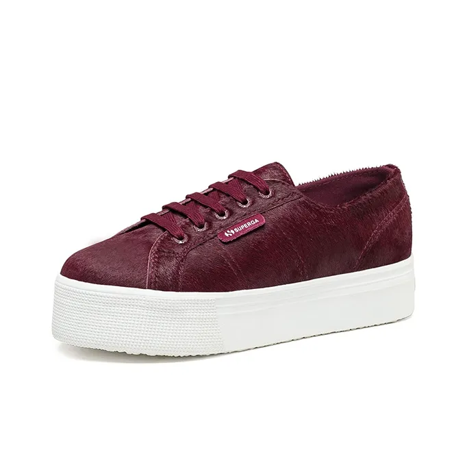 SUPERGA Low-Top Canvas Shoes Women's Burgundy-2