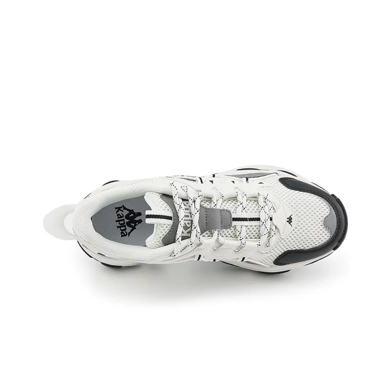 Kappa Low Top Chunky Sneakers Unisex White Black Frost Gray-4