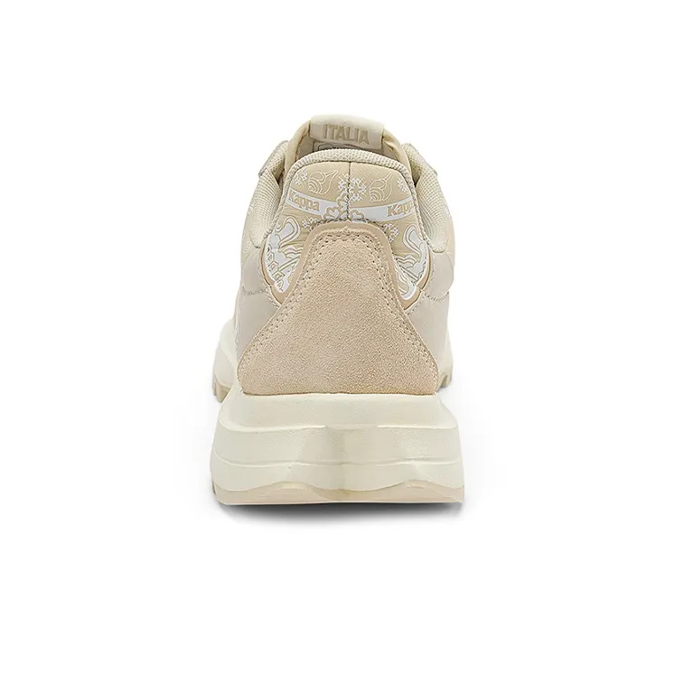 Kappa Capa Cushioned Wear Resistant Lightweight And Universal Coverage Low Top Chunky Sneakers Unisex White Gray-4