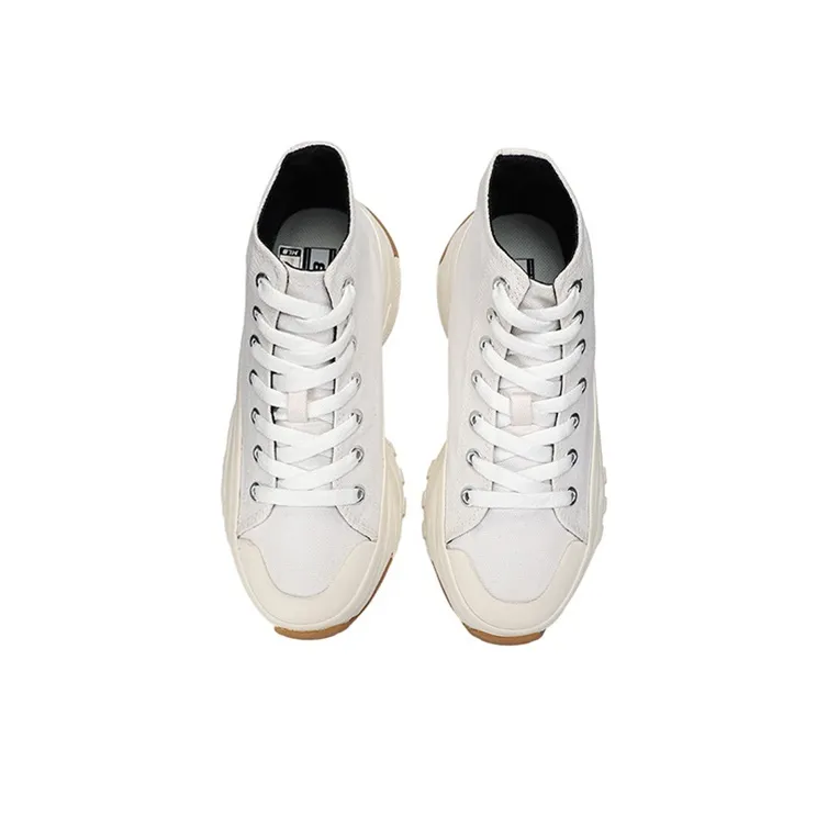 MLB Chunky High Anti Slip Wear Resistant High Top Canvas Shoes Unisex White-3