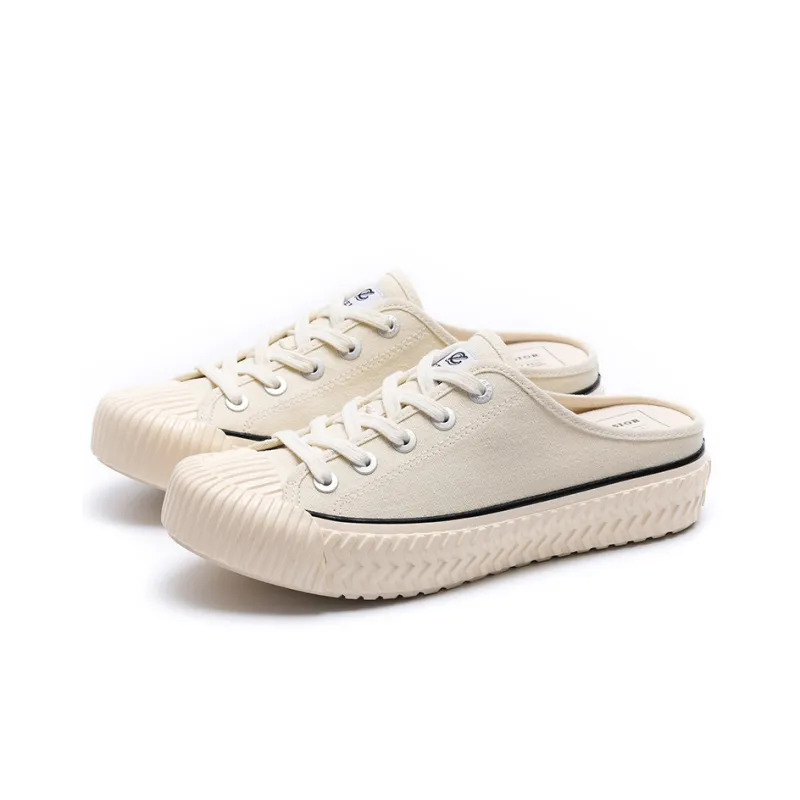 Excelsior Canvas Shoes Women's Low Top Cream White-1