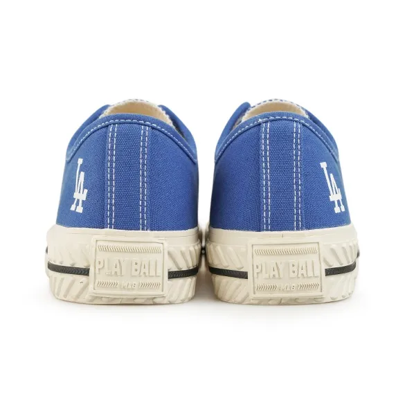 MLB Playball Anti Slip And Wear Resistant Lightweight Low Top Canvas Shoes Unisex Blue White-3