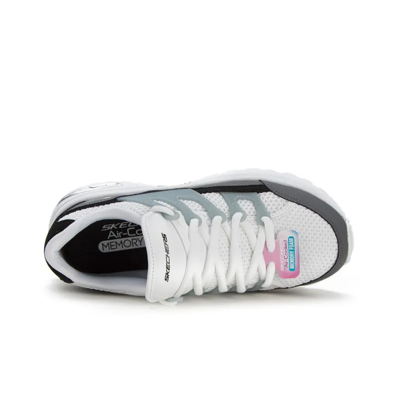 Skechers D'Lites Low Top Daddy Shoes White/Grey Women's-4