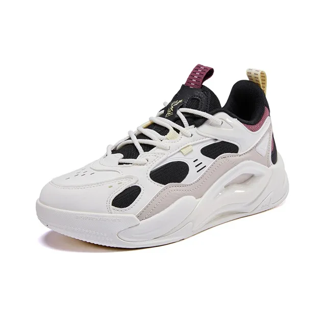 XTEP Liekong 2.0 Chunky Sneakers Women's Low Top Canvas White/Black/Ivory White-1