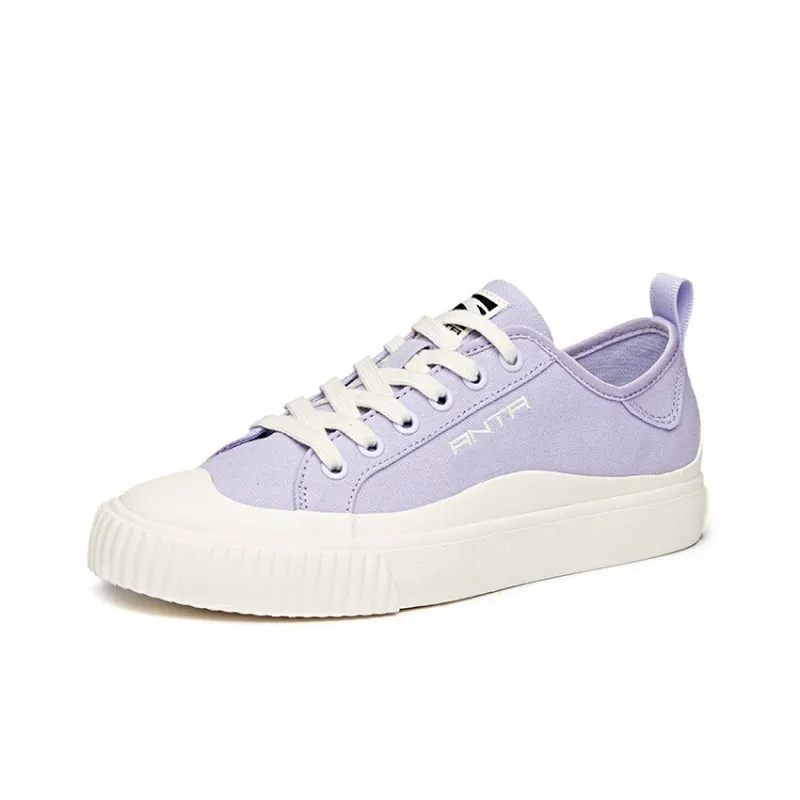 ANTA Canvas Shoes Women's Low Top Light Purple/White-1