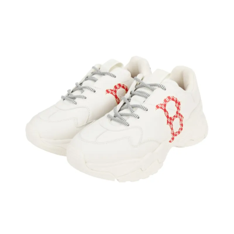 MLB Big Ball Chunky Anti Slip And Wear Resistant Lightweight Low Top Chunky Sneakers Unisex White Red-1