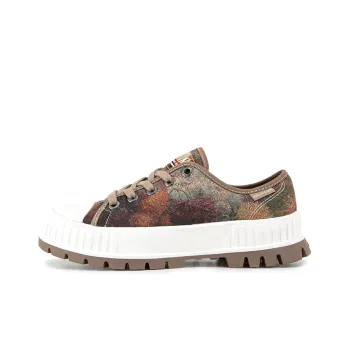 Palladium Pallashock Lo Blossom Wear Resistant Slip Resistant Low Top Canvas Shoes Women's Brown Mixed Color
