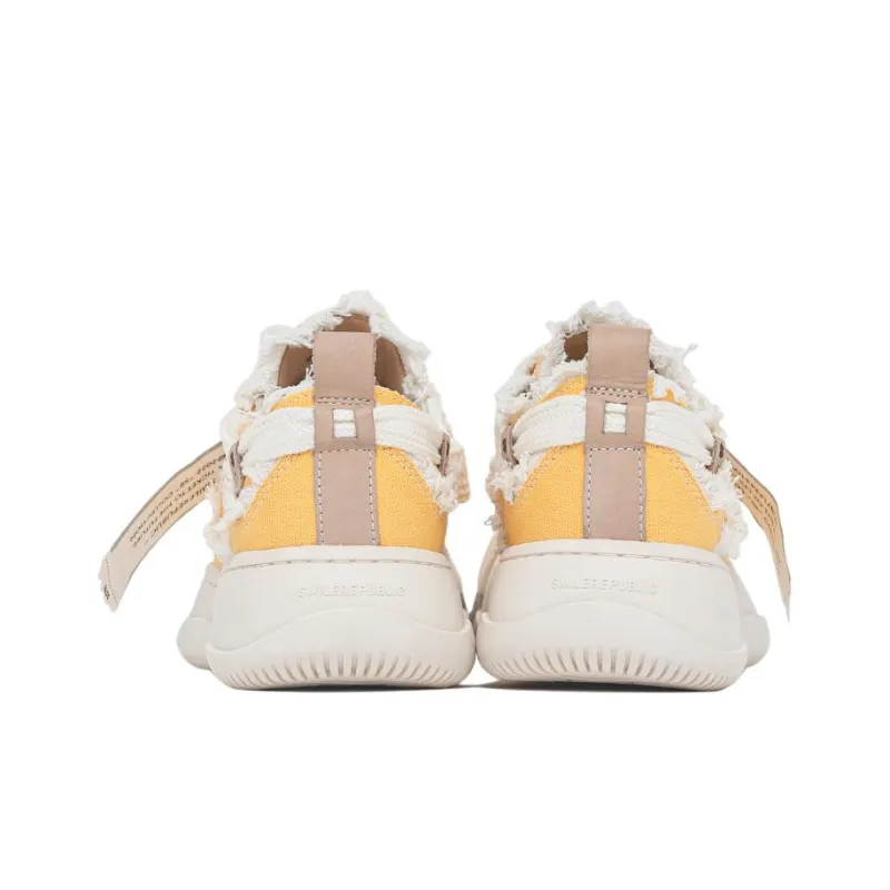 SMILEREPUBLIC Anti Slip And Wear Resistant Lightweight Height Increasing Low Top Canvas Shoes Unisex Sunrise Yellow-5