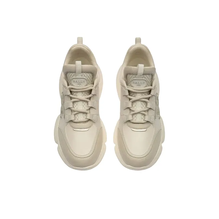 BALLY Maily Cushioning, Slip Resistant, Abrasion Resistant, Lightweight Mid Top Chunky Sneakers Women's Gray White-2