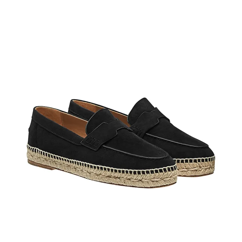 HERMES Espadrilles Casual Shoes Women's Black-2