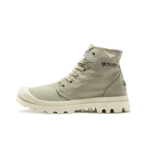 Palladium Pampa Hi Organic II Breathable Wear-Resistant Slip-Resistant High-Top Canvas Shoes Unisex Eucalyptus Green