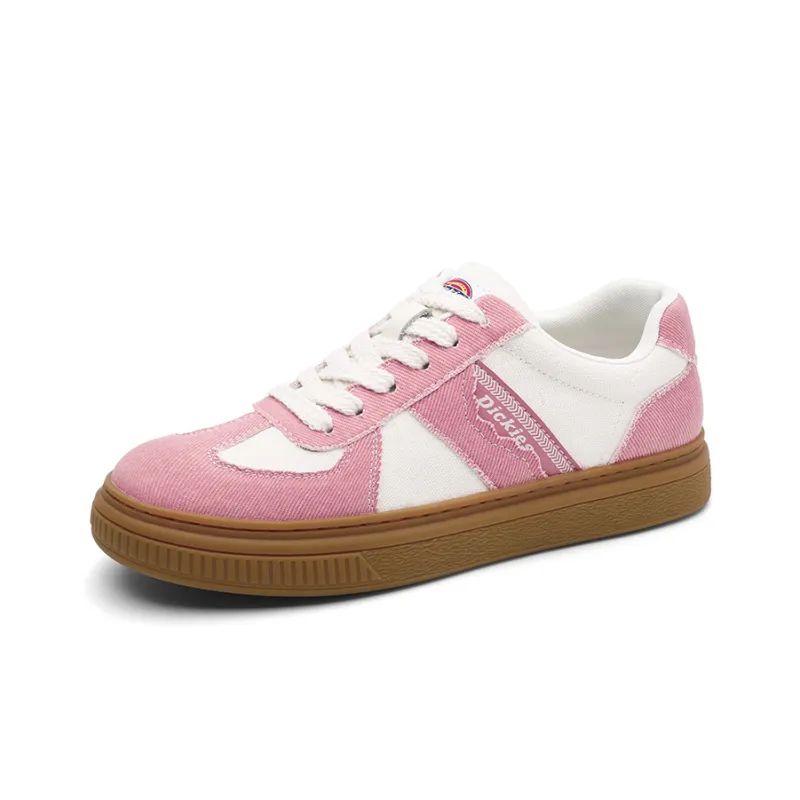 Dickies Anti Slip Wear Resistant Breathable Lightweight Low Top Canvas Shoes Women's Beige Pink-1