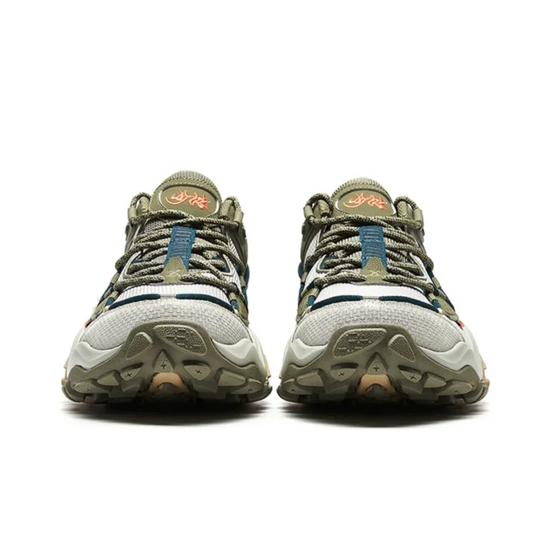 XTEP Shaolin Collection Slip Resistant Low Top Chunky Sneakers Men's Gray-4