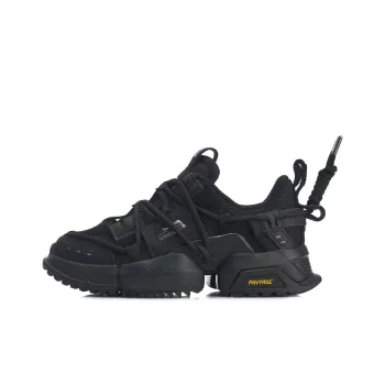 LiNing Pan Gu Cushioning Anti Slip And Wear Resistant Low Top Chunky Sneakers Women's Black