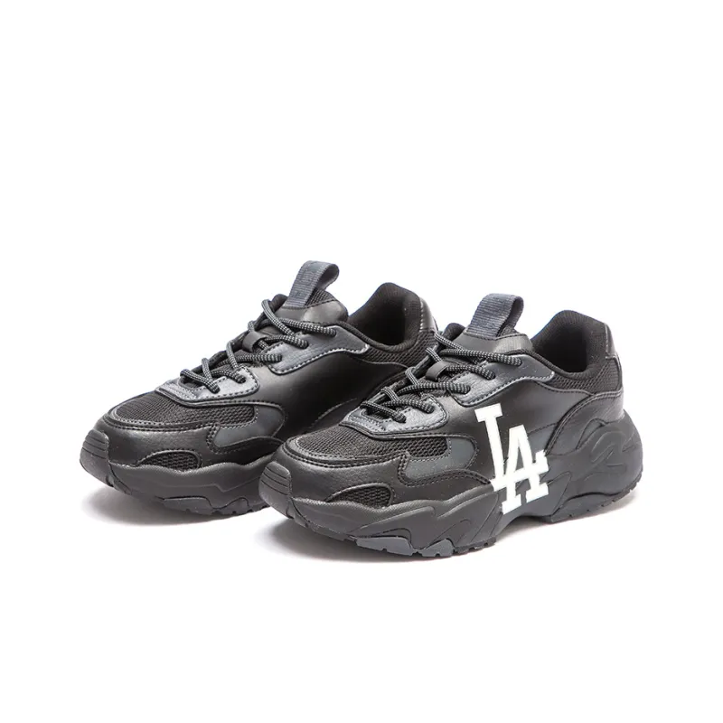 MLB Big Ball Chunky Wear Resistant Height Increasing Low Top Chunky Sneakers Unisex Black-2