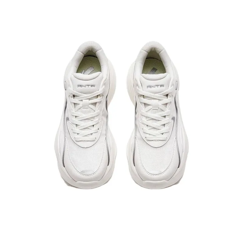 Anta Meow Shoes 3 Anti Slip Wear Resistant Low Top Chunky Sneakers Women's White-3