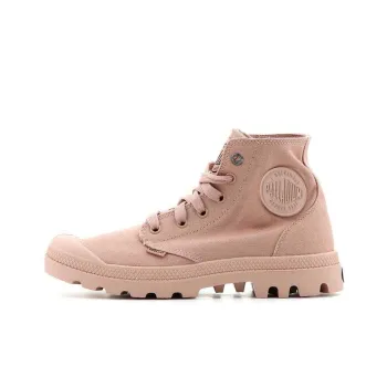 Palladium Mono Chrome Anti-Slip And Wear-Resistant Breathable High-Top Canvas Shoes Unisex Dusty Pink