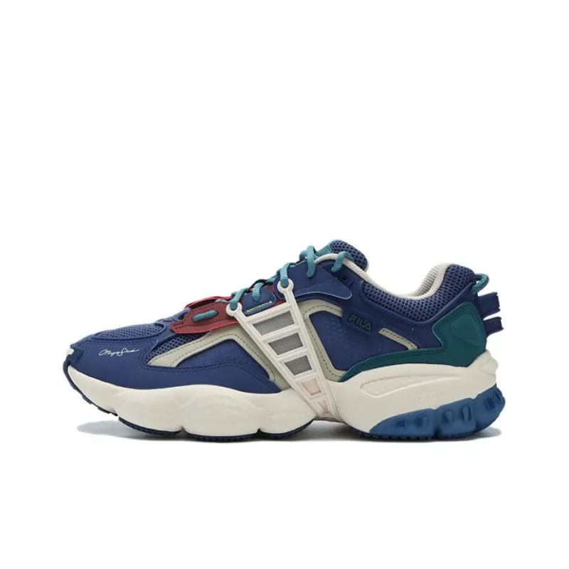 Magic Stick x FILA LADDER MS Anti Slip Wear Resistant Low Top Chunky Sneakers Men's Sea Blue-0