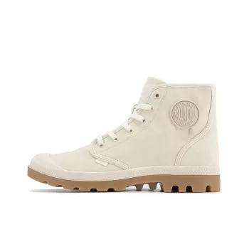 Palladium Pampa HiMcr Wear Resistant Slip Resistant High Top Canvas Shoes Unisex Smoke White Light Brown