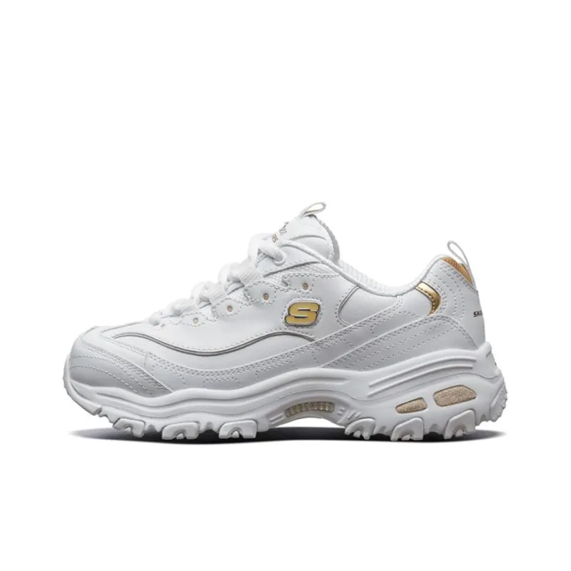 Skechers D'lites Gs White/Gold Women's-0