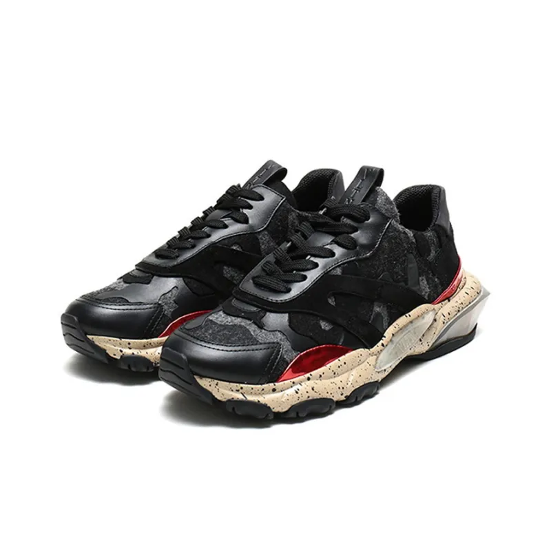 Valentino Bounce Low Top Chunky Sneakers Men's Black-2