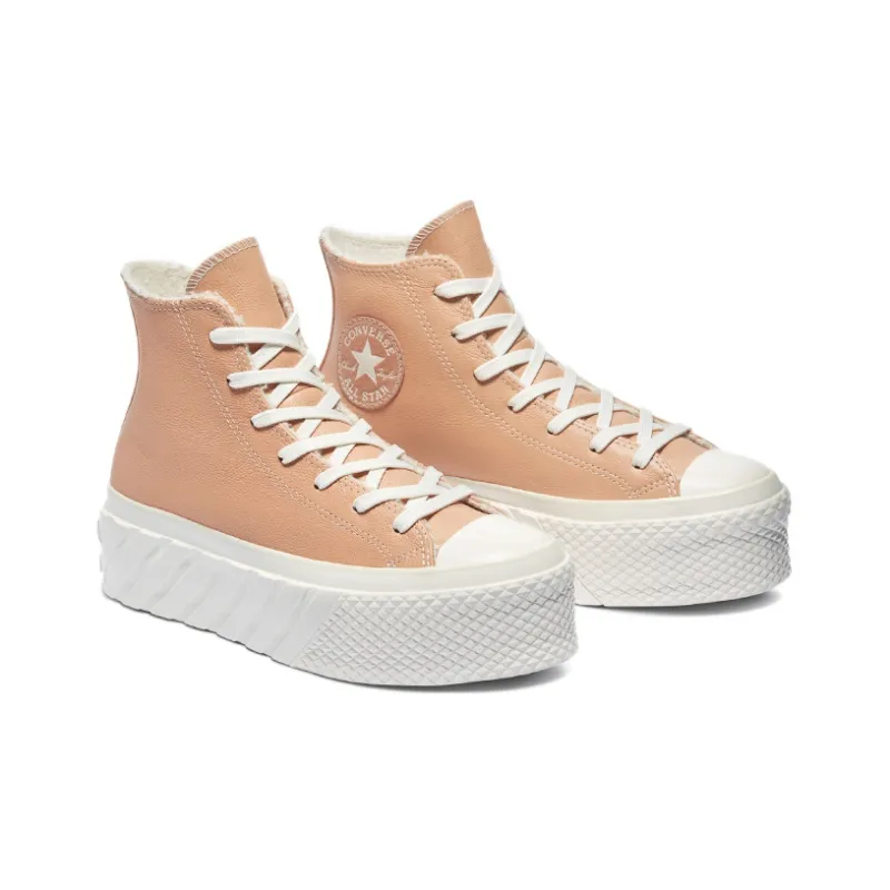 Converse Women's Chuck Taylor All Star 2X Platform High 'Cozy Sherpa Vachetta Beige' Women's-2