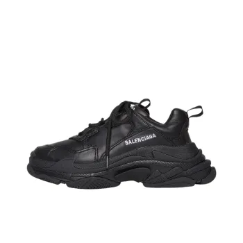 Balenciaga Triple S Synthetic Leather Triple Black Women's