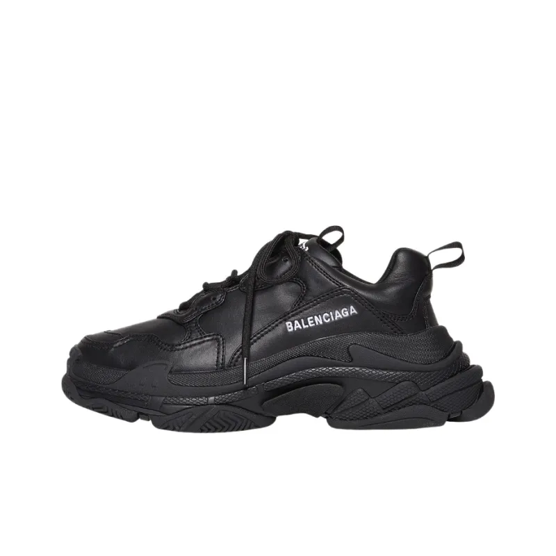 Balenciaga Triple S Synthetic Leather Triple Black Women's-0