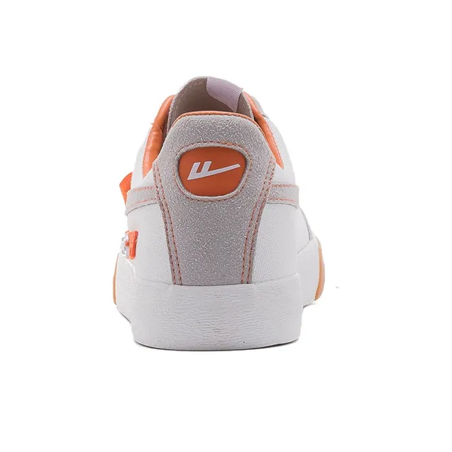 Warrior Ulzzang Trendy Versatile Lightweight Low Top Canvas Shoes Unisex White Gray Orange-2
