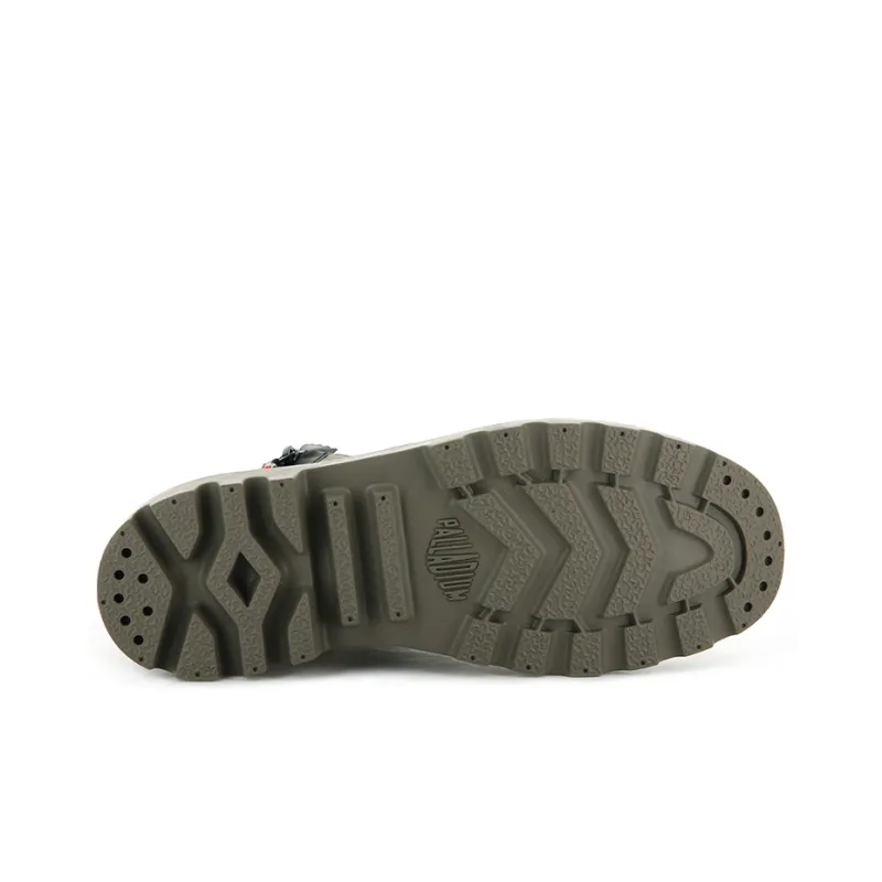 Palladium Pampa Hi Ticket To Earth Anti-Slip Wear-Resistant High-Top Canvas Shoes Unisex Army Green-4