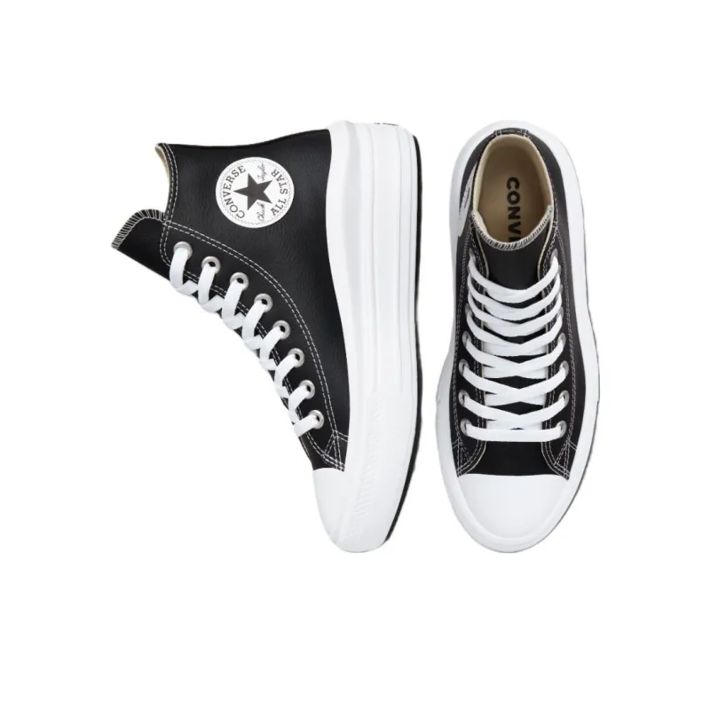 Converse Chuck Taylor All Star Move Platform Foundational Leather Black White Women's-3