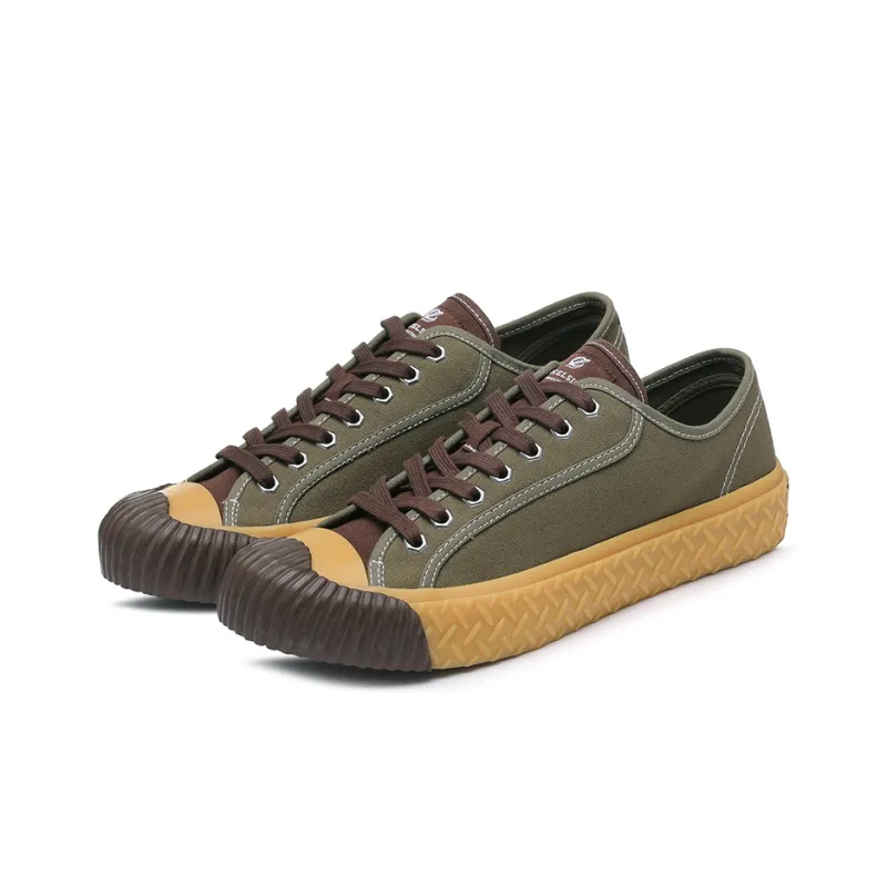 Excelsior Canvas Shoes Unisex Low Top Olive Green-1