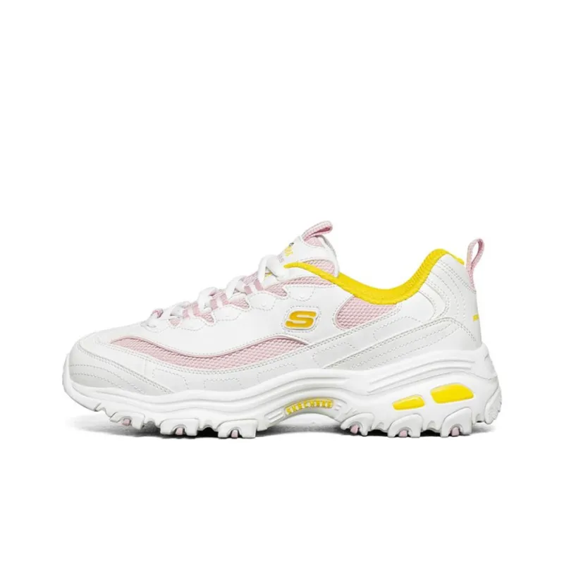 Skechers D'lites 1.0 Gs White/Yellow/Pink Women's-0