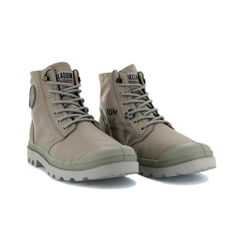 Palladium Pampa Rcycl WP+ 2 Wear-resistant And Waterproof High-Top Canvas Shoes Unisex Taupe-3