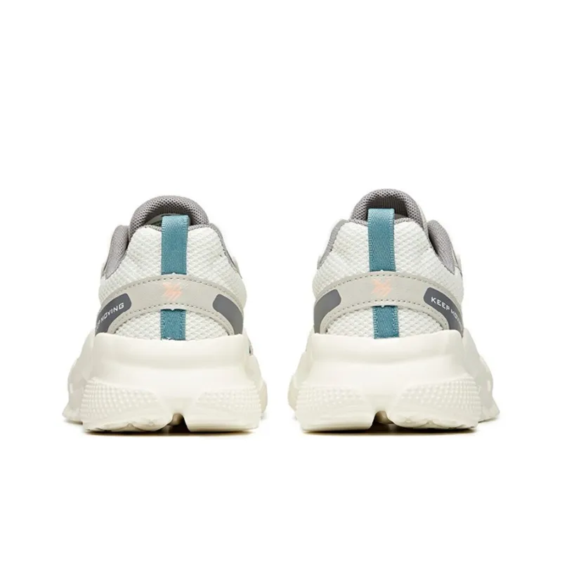 Anta Life Collection Cushioning Anti-Slip Wear-Resistant Breathability Low-Top Chunky Sneakers Women's White Gray Green-3