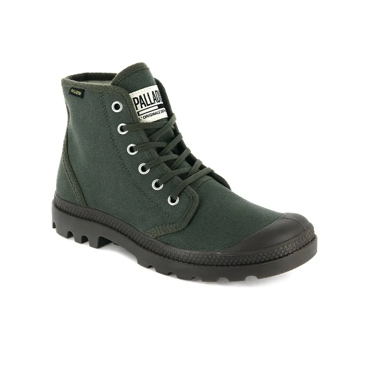 Palladium Pampa Hi Originale Anti-Slip Wear-Resistant High-Top Canvas Shoes Unisex Army Green-2