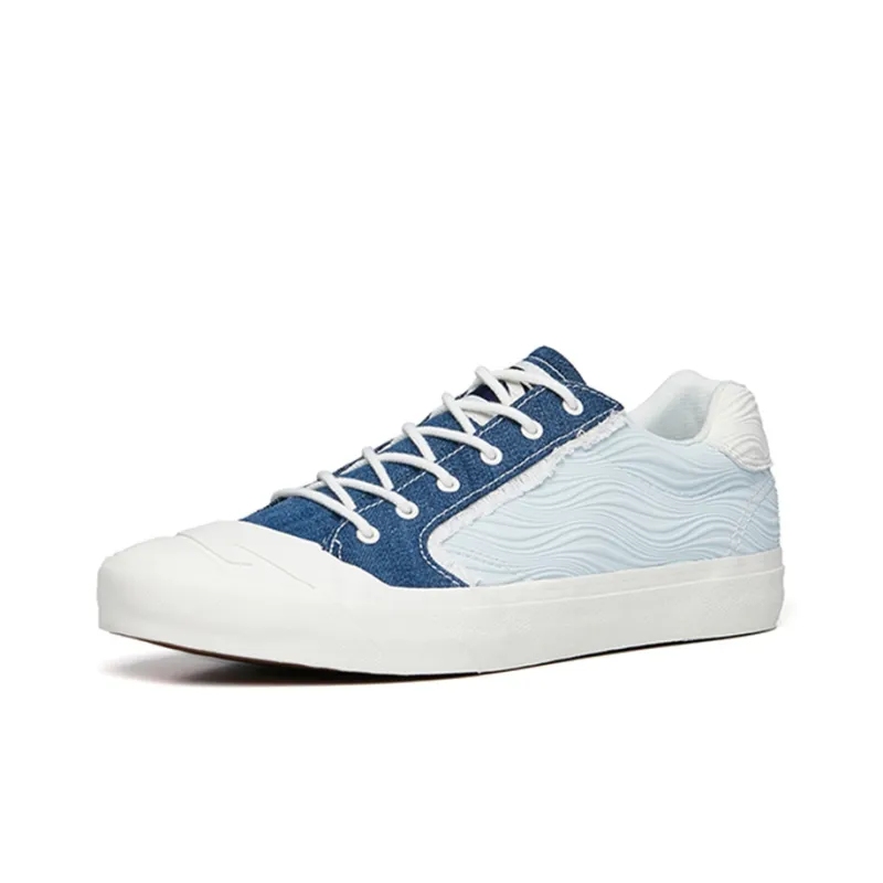 Anta Anti-Slip And Wear-Resistant Breathable Low-Top Canvas Shoes Men's White Blue-2