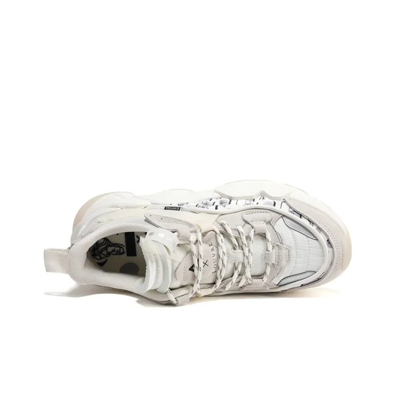 LUFUGONGBOWUGUAN x PEAK State Pole Low Top Chunky Sneakers Women's Beige-4