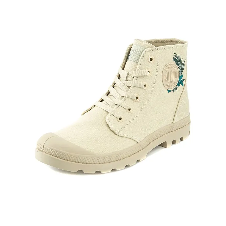Palladium Pampa Hi Palm Camo Durable Breathable High Top Canvas Shoes Unisex Desert Yellow-1
