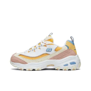 Skechers D'Lites 1.0 Low Running Shoes Gs White/Yellow Women's