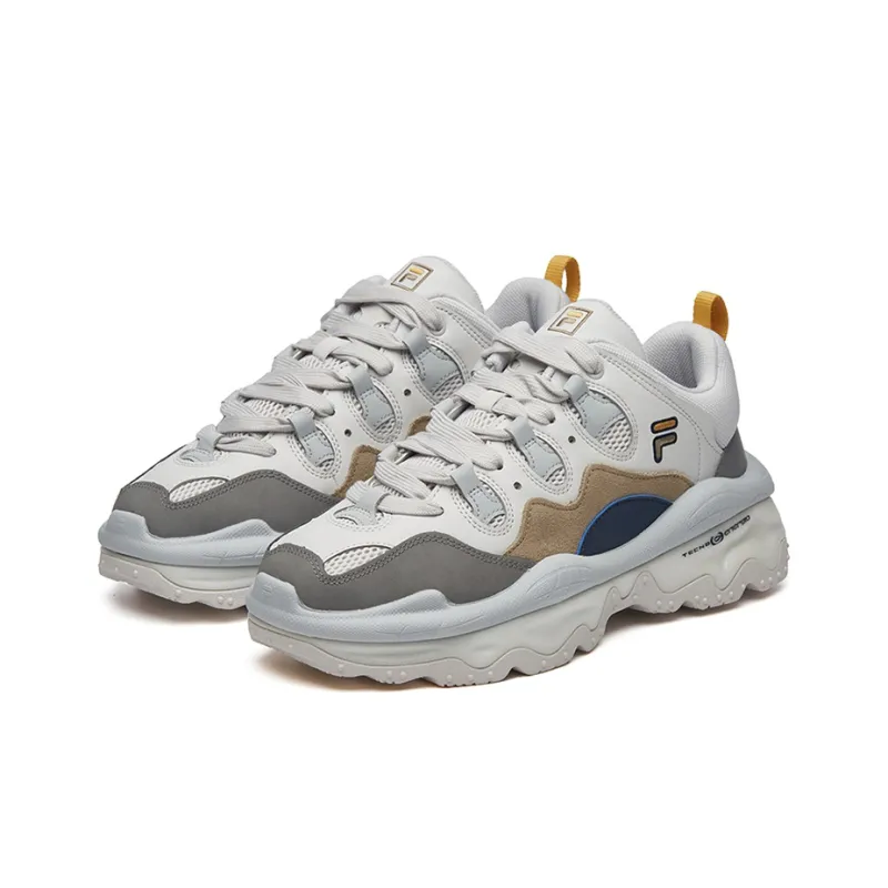 FILA FUSION QD96 QD96 Cushioning Anti Slip And Wear Resistant Low Top Chunky Sneakers Men's Gray White-1