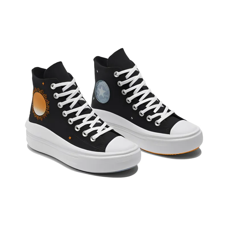 Chuck Taylor All Star Converse Move High 'Black White Orange' Women's-2