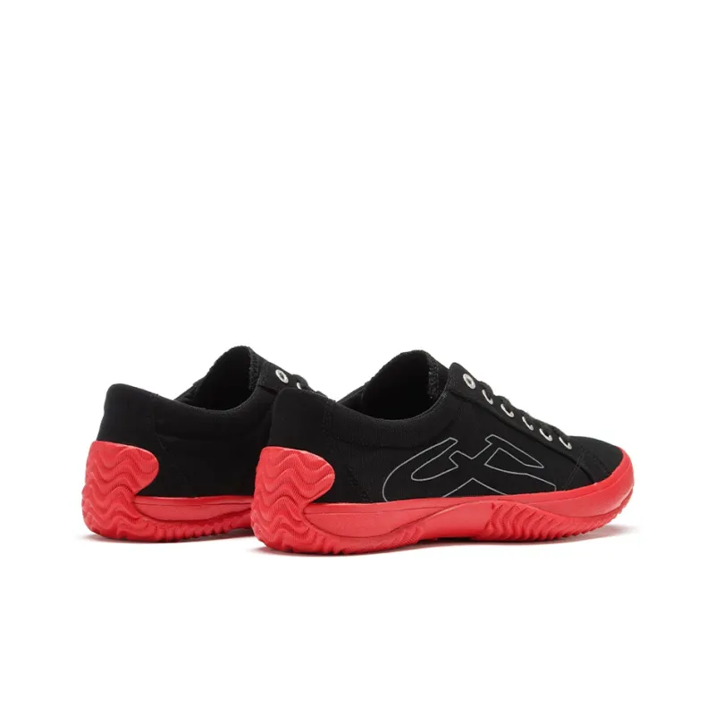 URBANHOOD 5770 Collection Low Top Canvas Shoes Unisex Black Red-3